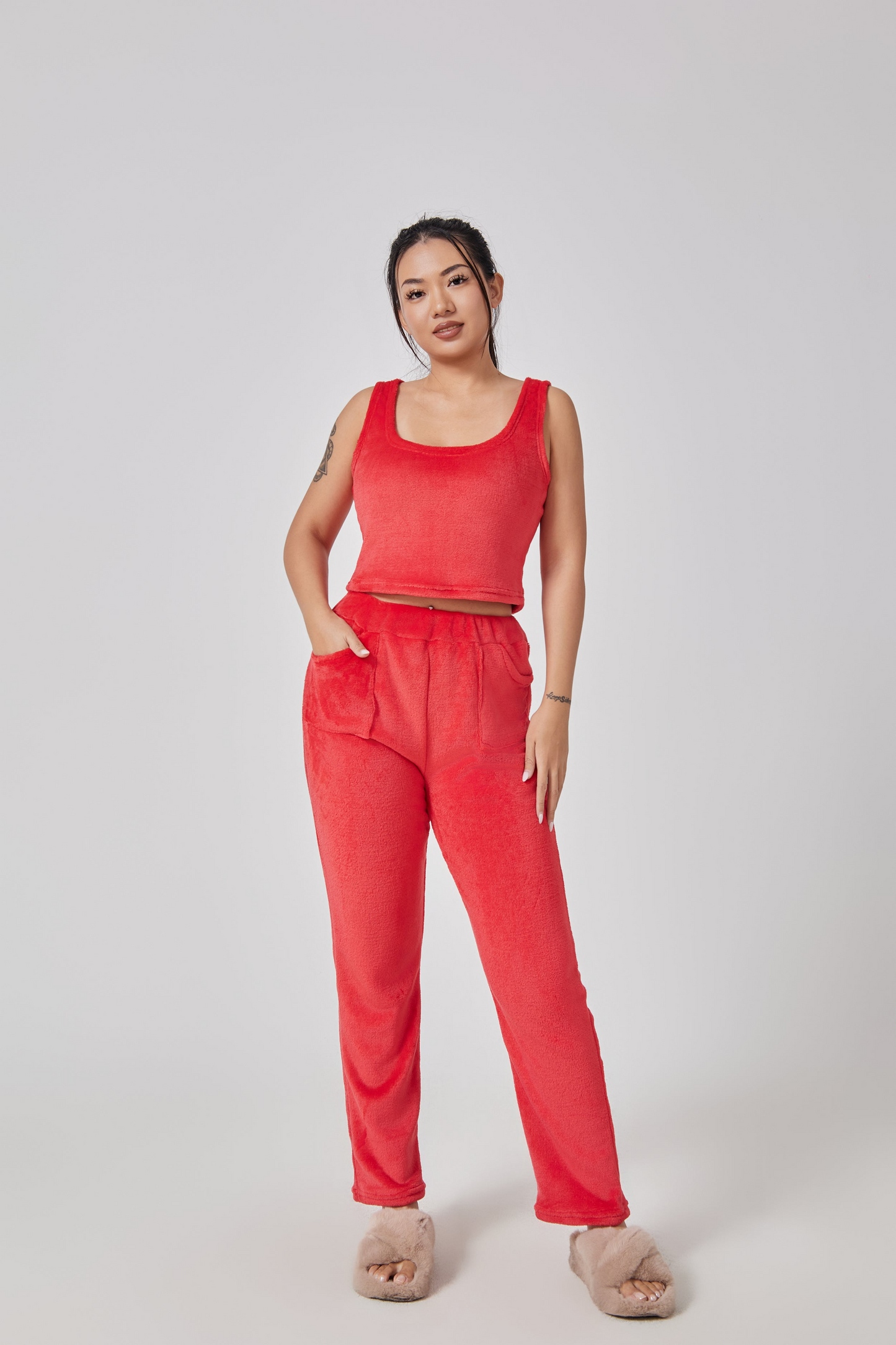 Womenâs Cozy 3-Piece Pajama Lounge Set,