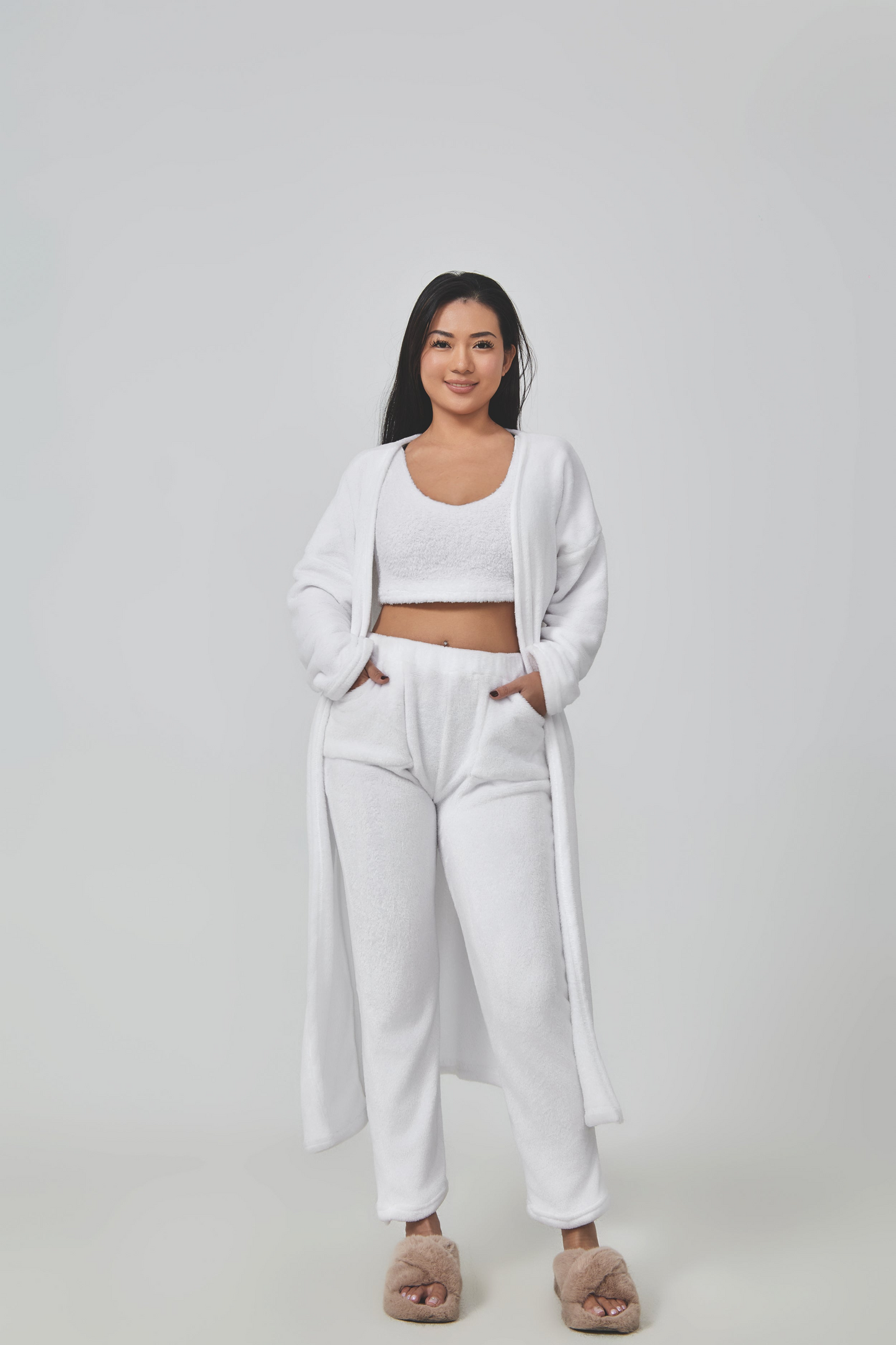 Womenâs Cozy 3-Piece Pajama Lounge Set,