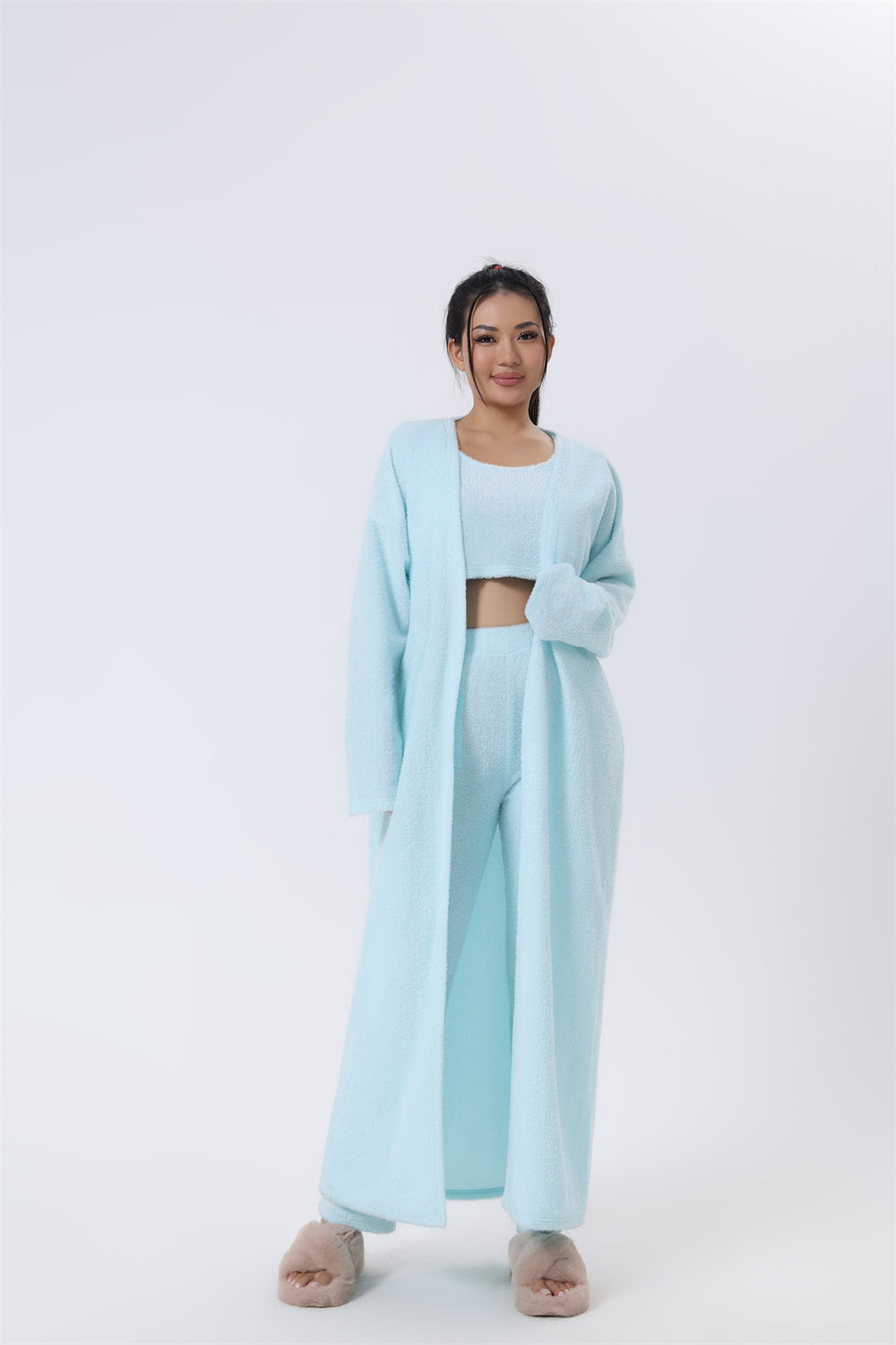 Womenâs Cozy 3-Piece Pajama Lounge Set,