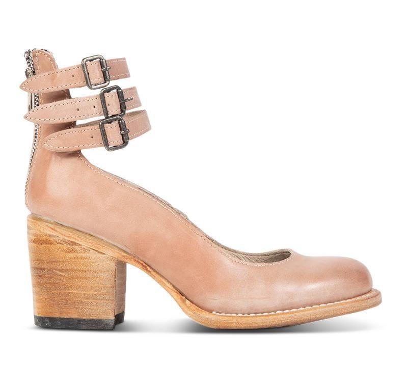 Three-Strap Snake Print High-Heel Pumps