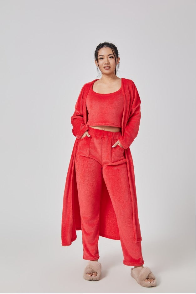 Womenâs Cozy 3-Piece Pajama Lounge Set,