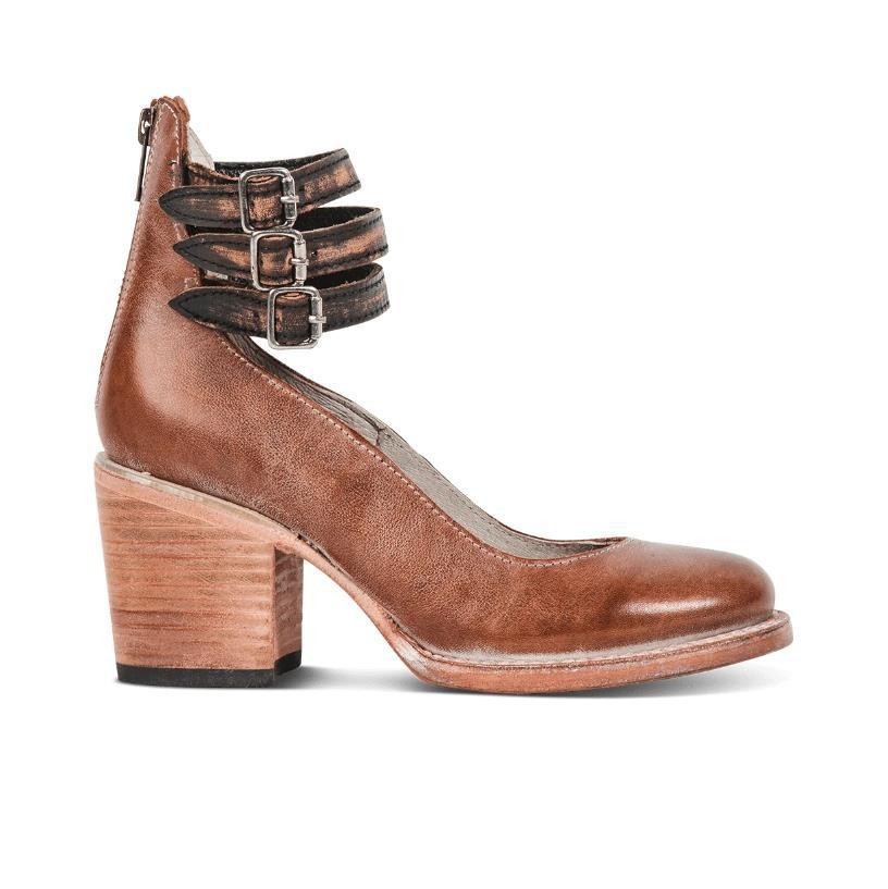 Three-Strap Snake Print High-Heel Pumps