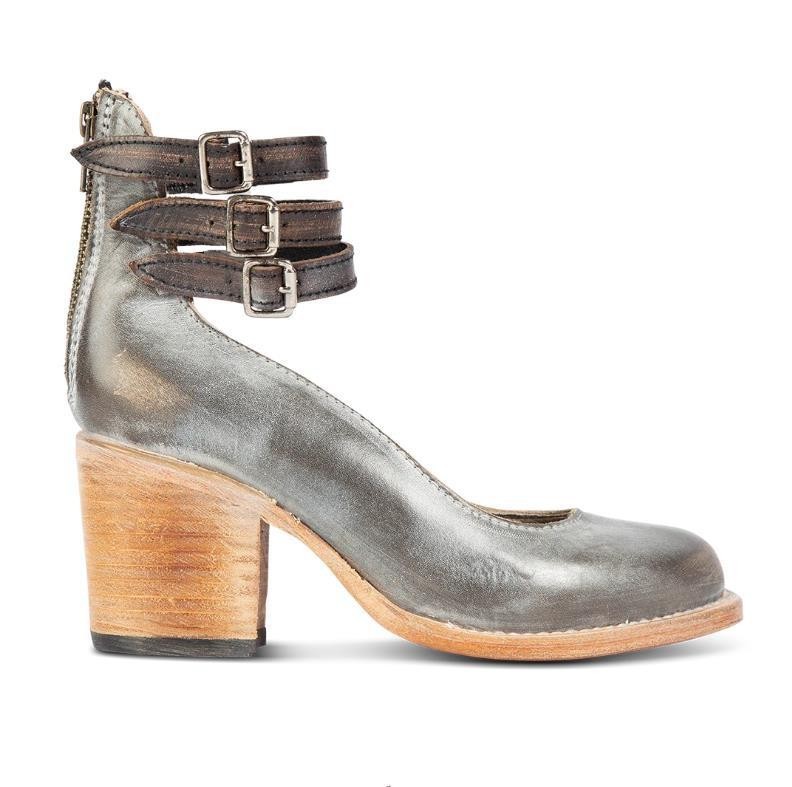 Three-Strap Snake Print High-Heel Pumps