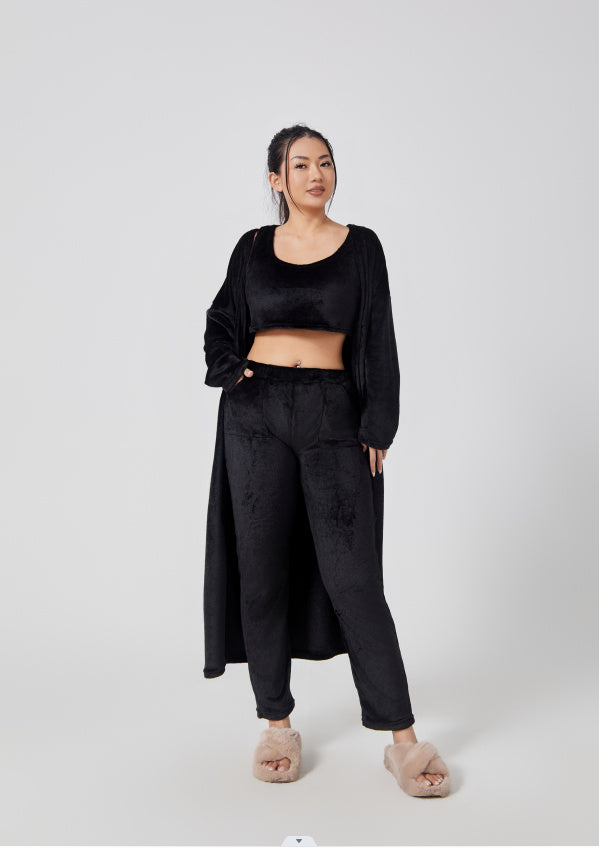 Womenâs Cozy 3-Piece Pajama Lounge Set,