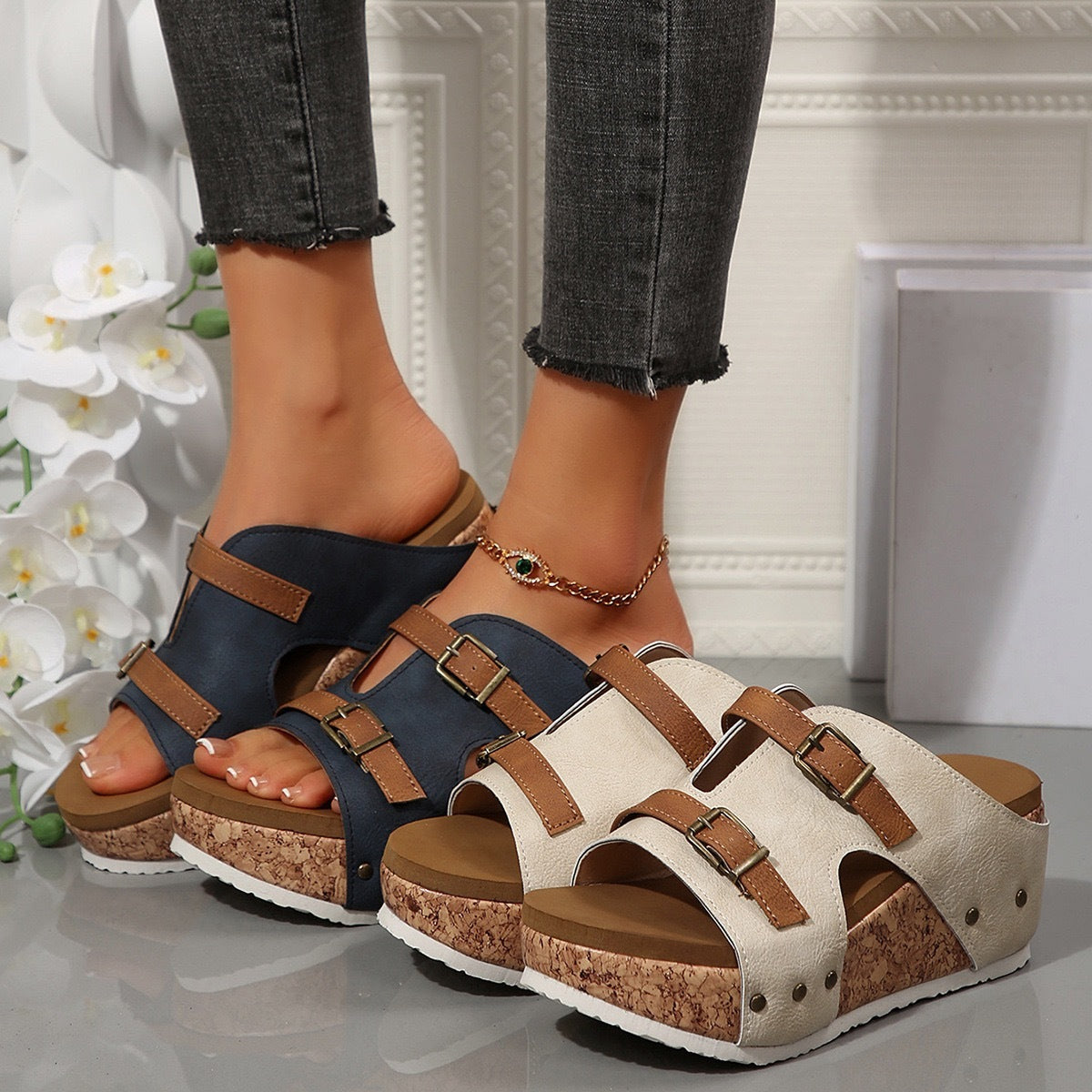 Plus Size Wedge Women's Peep Toe Platform