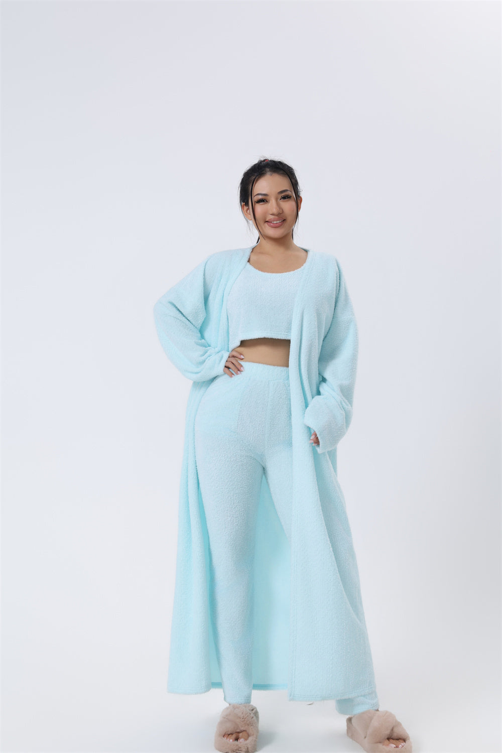 Womenâs Cozy 3-Piece Pajama Lounge Set,