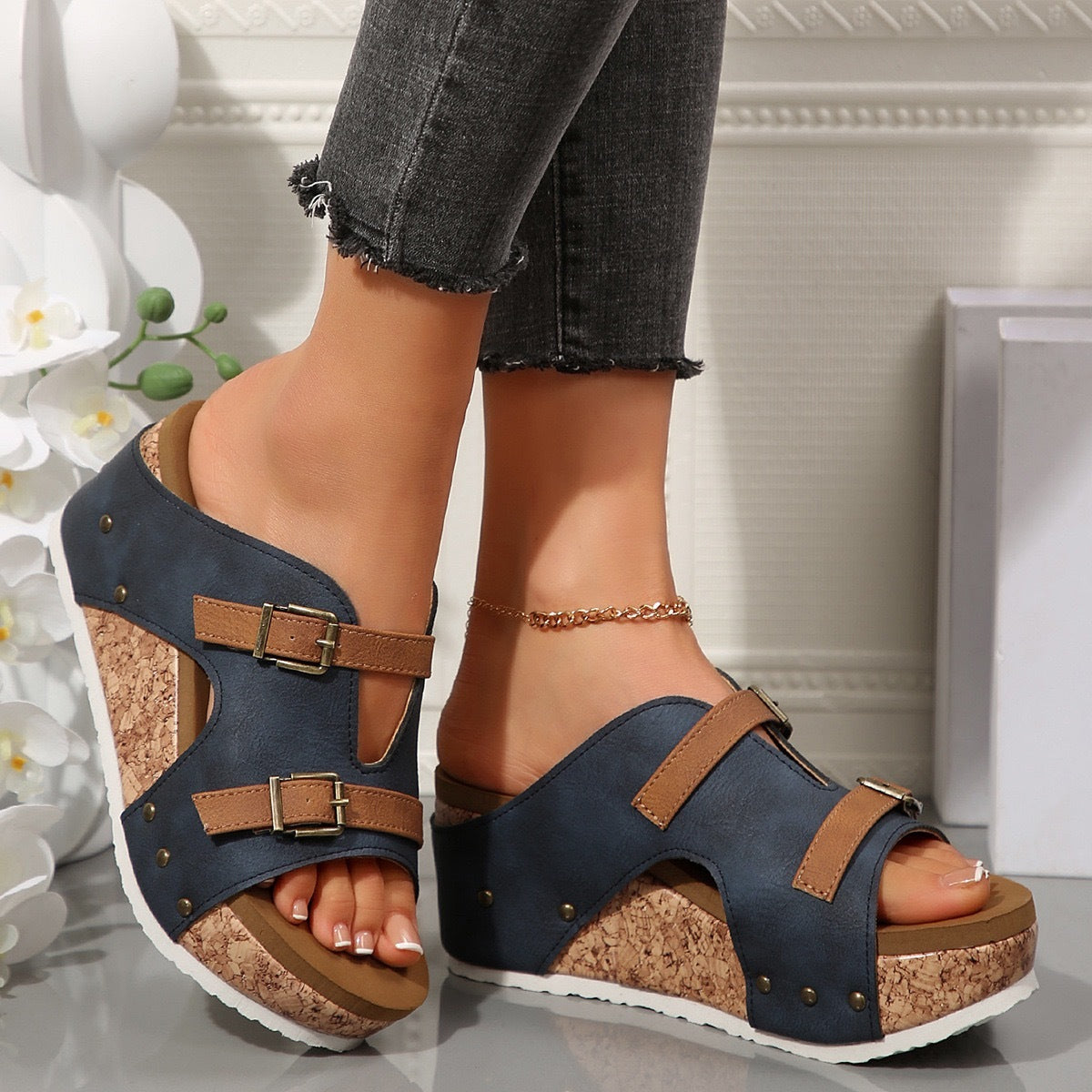 Plus Size Wedge Women's Peep Toe Platform