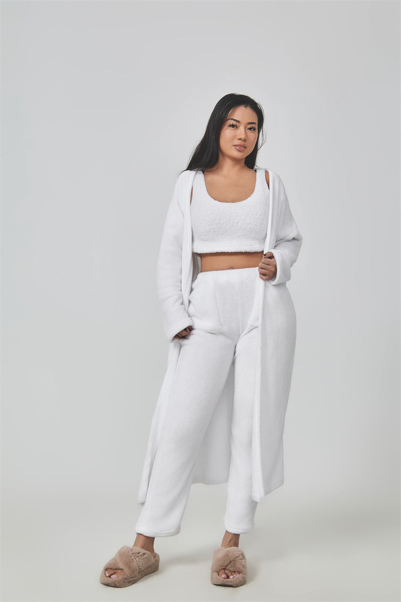 Womenâs Cozy 3-Piece Pajama Lounge Set,