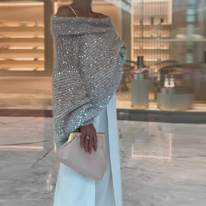 Western-Classy Sequin Knitwear Coat