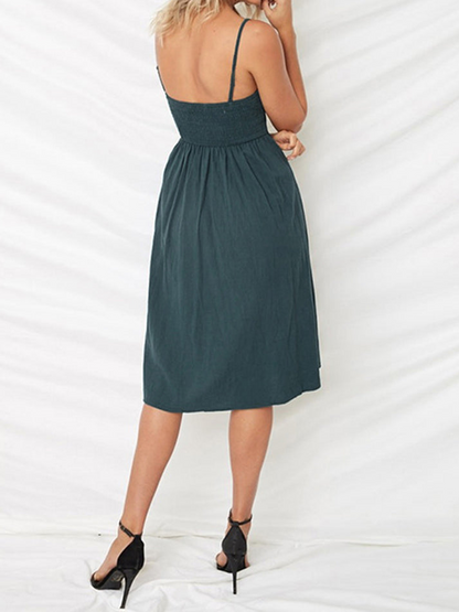 Sleeveless Backless Strap Sheath Evening Dress