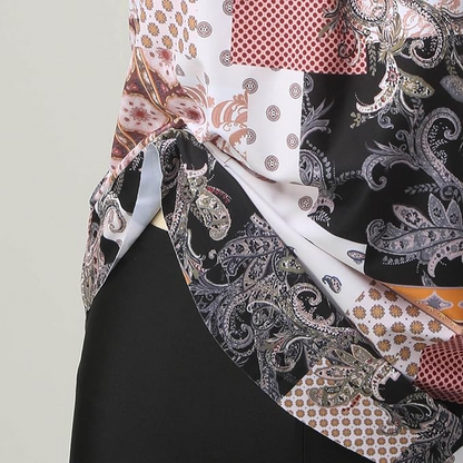 Tangini Print Plus-Size Gathering Swimwear