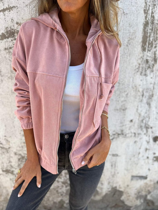 Cordurable Corduroy Hooded Zip-Up Jacket