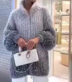 Western-Classy Sequin Knitwear Coat