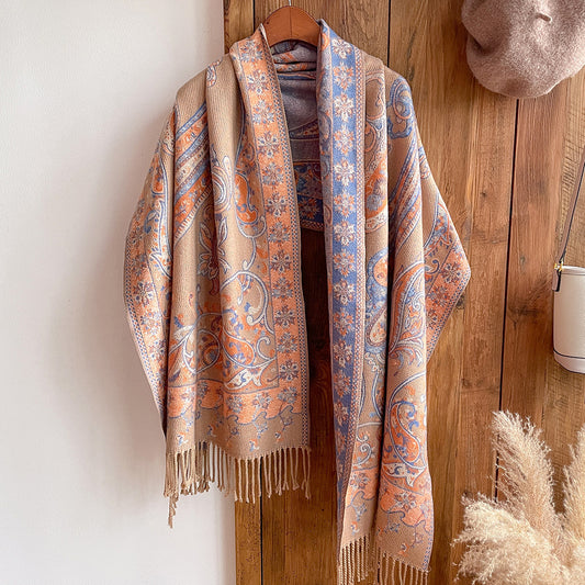 Women’s Retro National Fashion Jacquard Scarf